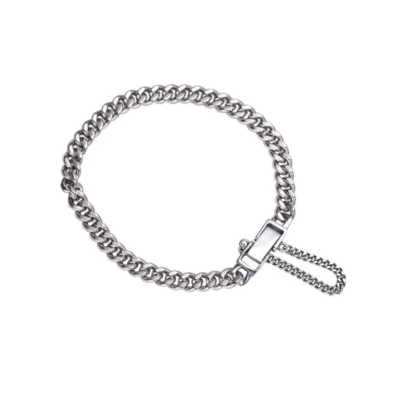 925 Sterling Silver Vintage Tank Chain Bracelet for Women Men