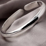 925 Sterling Silver Woman Cuff Bracelet Retro Chain Bangle Party Wedding Jewelry