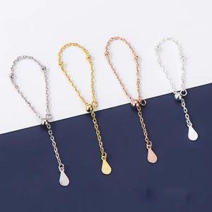 925 Silver Women Adjustable Ring Chain Pretty Non-slip 6-7cm