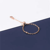 925 Silver Women Adjustable Ring Chain Pretty Non-slip 6-7cm