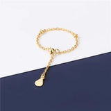 925 Silver Women Adjustable Ring Chain Pretty Non-slip 6-7cm