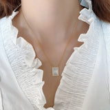 925 Silver Zircon Geometric Clavicle Necklace for Women