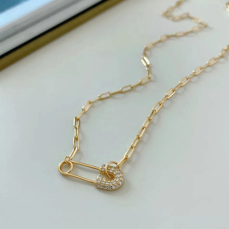 925 Silver Zircon Geometric Clavicle Necklace for Women