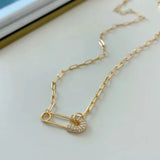 925 Silver Zircon Geometric Clavicle Necklace for Women