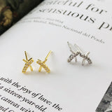 925 Silver Zircon Star/Circle Stud Earrings for Women