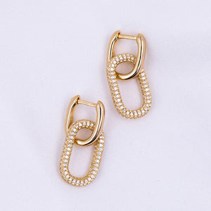 925 Sterling Silver Double Layer Earrings