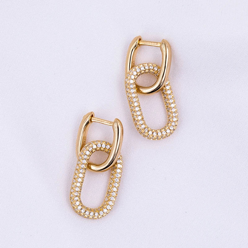 925 Sterling Silver Double Layer Earrings