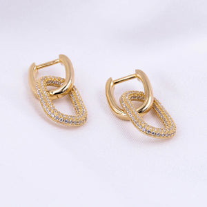 925 Sterling Silver Double Layer Earrings