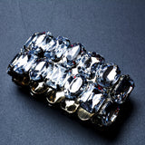 925 Silver Queen Crystal Bracelet Wide Elastic Women's Valentines Gift