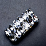925 Silver Queen Crystal Bracelet Wide Elastic Women's Valentines Gift
