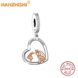 925 Silver Father Kissed Daughter Heart Pendant Necklace