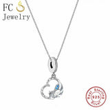 925 Silver Feather Pendant Necklace with Women