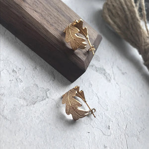 925 Silver Female Wind Leaves Earrings Versatile Earrings