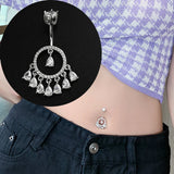 925 Silver Belly Button Nail Circle Zircon Body Jewelry