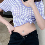 925 Silver Belly Button Nail Circle Zircon Body Jewelry