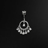 925 Silver Belly Button Nail Circle Zircon Body Jewelry