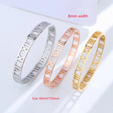 925 Silver Classic Roman Mumeral Bangle Sweet Jewelry