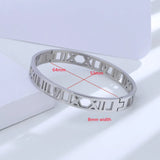 925 Silver Classic Roman Mumeral Bangle Sweet Jewelry