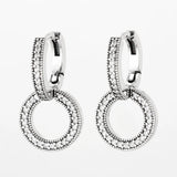 925 Silver Classic Double Circle Earrings for Women