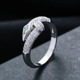 925 Silver Classic Zircon Wedding Circle Ring for Women