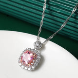 925 Silver Wedding Necklace 9mm Stone Zircon Chain