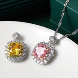 925 Silver Wedding Necklace 9mm Stone Zircon Chain