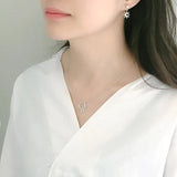 925 Silver Mesh Red French Star Pearl Earrings