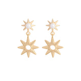 925 Silver Mesh Red French Star Pearl Earrings