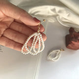 925 Sterling Silver Pearl Ring Earrings, Japanese Style