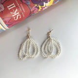 925 Sterling Silver Pearl Ring Earrings, Japanese Style