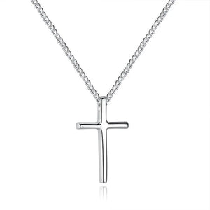 925 Silver Female Cross Pendant Necklace Small Cross Necklace Chain