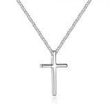 925 Silver Female Cross Pendant Necklace Small Cross Necklace Chain