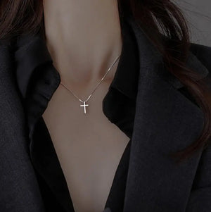 925 Silver Cross Necklace Womens