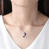 925 Sterling Silver Female Necklace Chain With Animal Pendant
