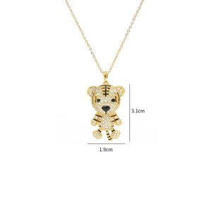 925 Silver Zircon Animal Pendant Necklace for Women