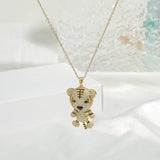 925 Silver Zircon Animal Pendant Necklace for Women