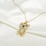 925 Silver Zircon Animal Pendant Necklace for Women