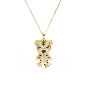 925 Silver Zircon Animal Pendant Necklace for Women