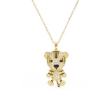 925 Silver Zircon Animal Pendant Necklace for Women