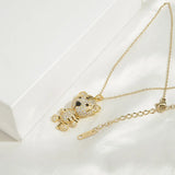 925 Silver Zircon Animal Pendant Necklace for Women