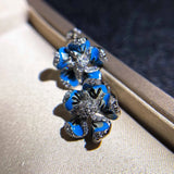925 Silver Female Earring Zircon & Enamel Flower Earring