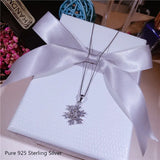925 Silver Zircon Snowflake Pendant Necklace for Women