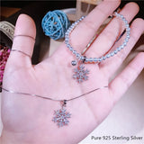 925 Silver Zircon Snowflake Pendant Necklace for Women