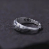 925 Silver Ethnic Bangle Gray Peony National Jewelry for Women
