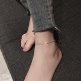 925 Silver Female Anklets Popcorn Chain Bracelet for Women Girl