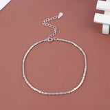 925 Silver Female Anklets Popcorn Chain Bracelet for Women Girl