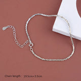 925 Silver Female Anklets Popcorn Chain Bracelet for Women Girl