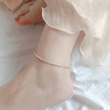 925 Silver Female Anklet Twist Braid Small Twine Anklet for Woman