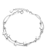 925 Silver Sweet Bracelet Star Beads Round Excellent Bracelet for Women