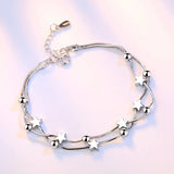 925 Silver Sweet Bracelet Star Beads Round Excellent Bracelet for Women
